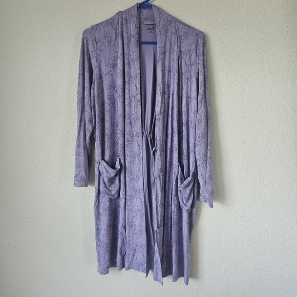 Duluth Trading Co Other - Duluth Trading XS Dang Soft Knee Length Robe Pockets Purple Floral